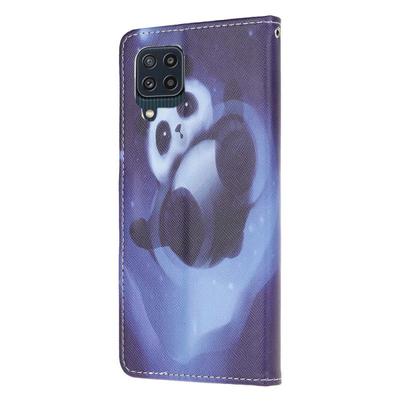 Flip Cover Samsung Galaxy M32 Med Snor Thong Space Panda