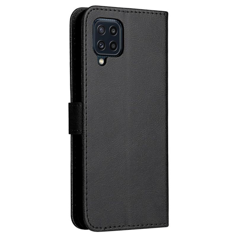 Læder Cover Samsung Galaxy M32 Med Snor Ensfarvet Serierem