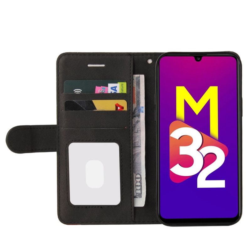 Læder Cover Samsung Galaxy M32 Tofarvet