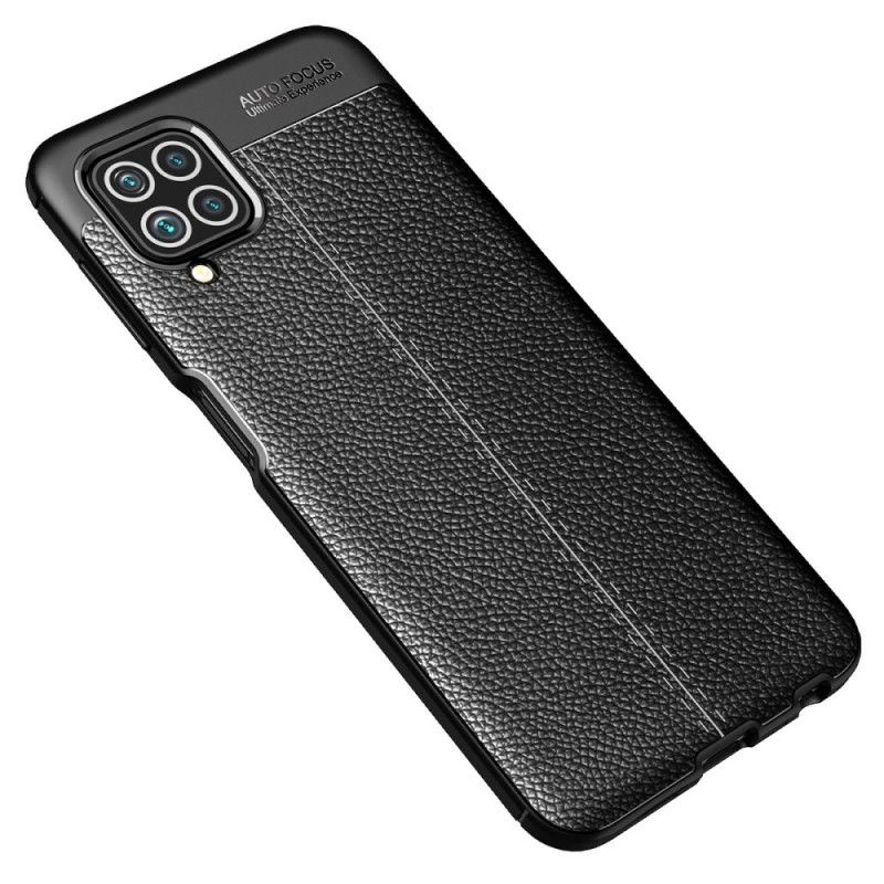 Mobilcover Samsung Galaxy M32 Dobbelt Linje Litchi Lædereffekt