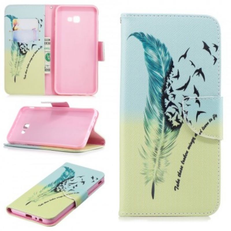 Læder Cover Samsung Galaxy J4 Plus Lær At Flyve