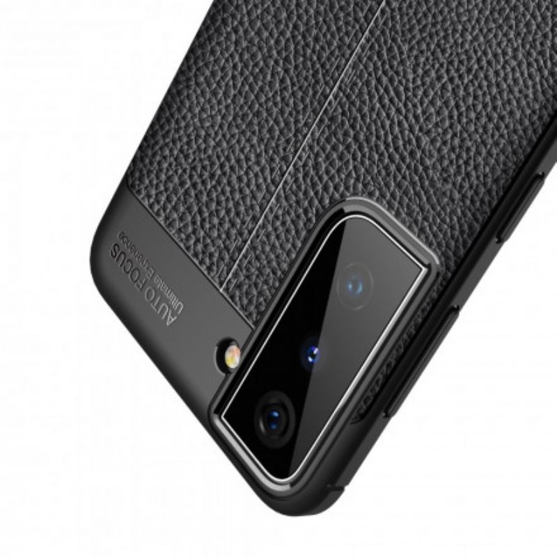 Cover Samsung Galaxy S21 Plus 5G Dobbelt Linje Litchi Lædereffekt