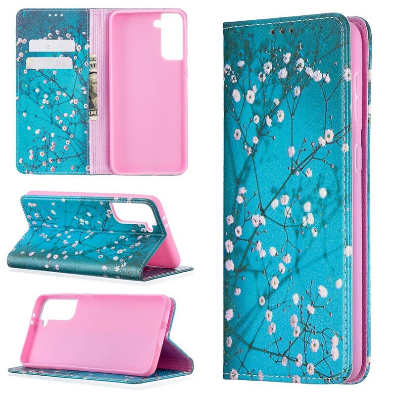 Cover Samsung Galaxy S21 Plus 5G Flip Cover Blomstrende Grene