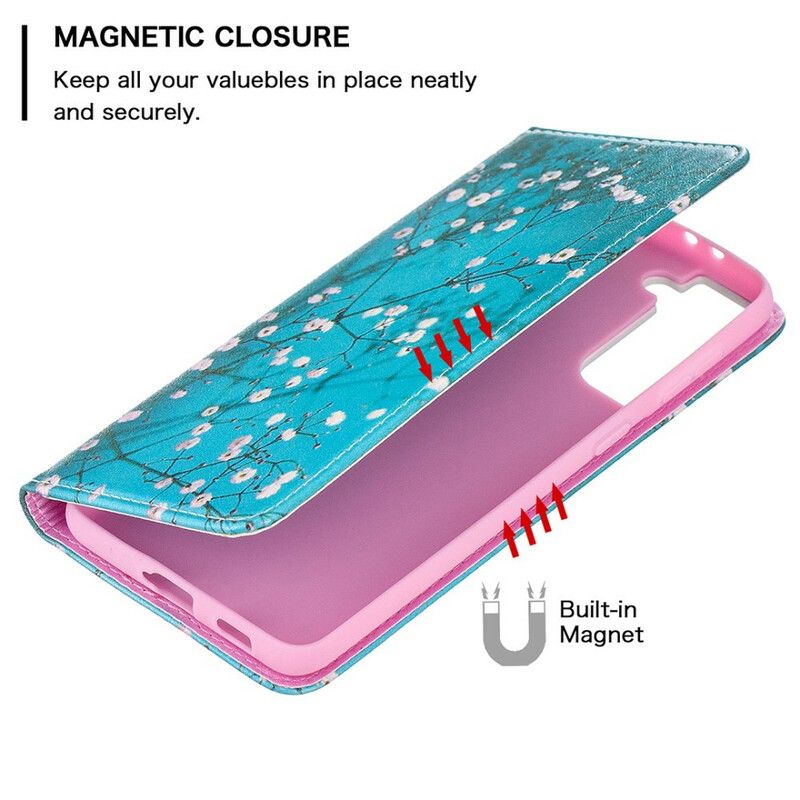 Cover Samsung Galaxy S21 Plus 5G Flip Cover Blomstrende Grene