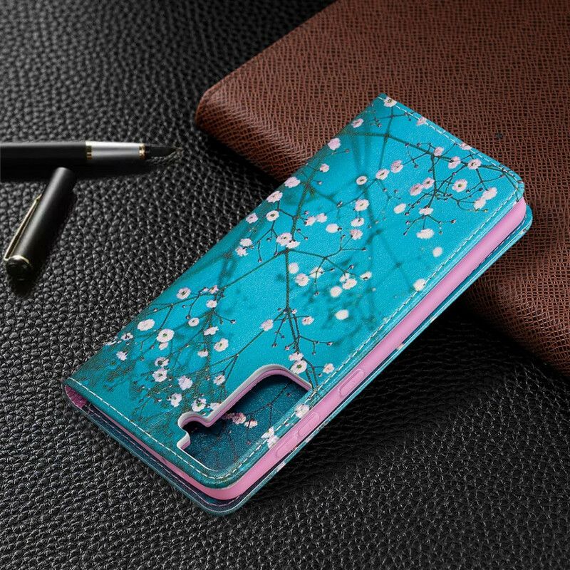 Cover Samsung Galaxy S21 Plus 5G Flip Cover Blomstrende Grene