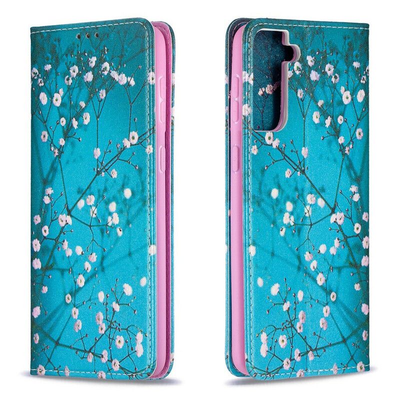 Cover Samsung Galaxy S21 Plus 5G Flip Cover Blomstrende Grene