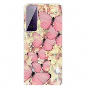 Cover Samsung Galaxy S21 Plus 5G Smukke Sommerfugle Sommerfugle