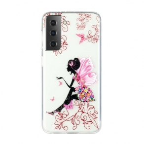 Cover Samsung Galaxy S21 Plus 5G Transparent Blomsterfe