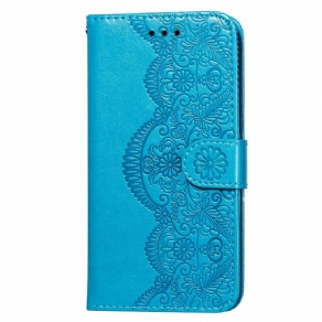 Flip Cover Samsung Galaxy S21 Plus 5G Blomsterbroderitryk