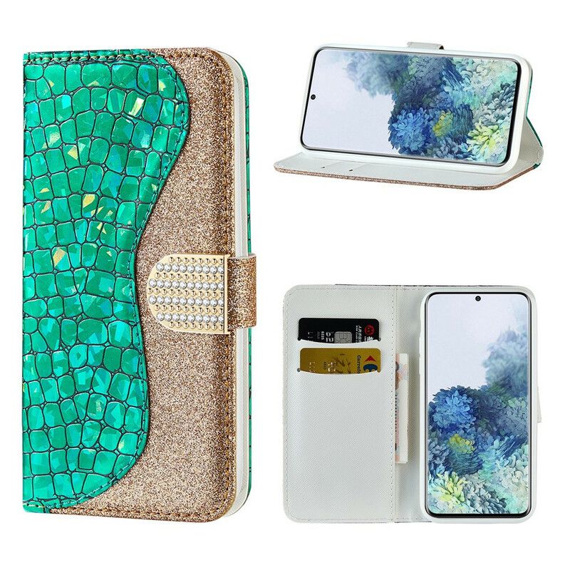 Flip Cover Samsung Galaxy S21 Plus 5G Croc Diamanter