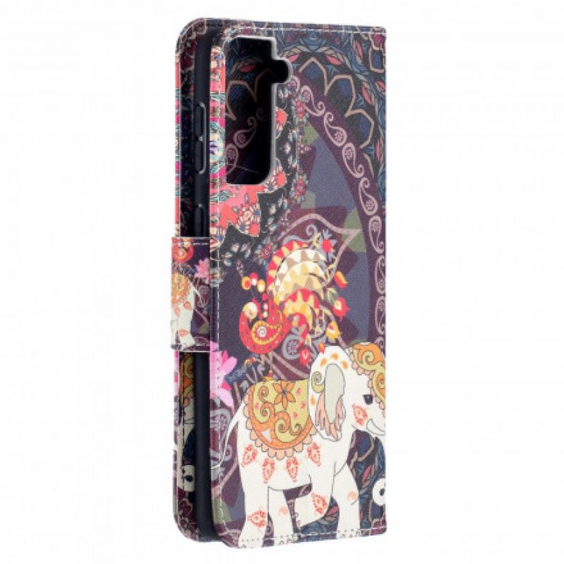 Flip Cover Samsung Galaxy S21 Plus 5G Etnisk Elefantmandala