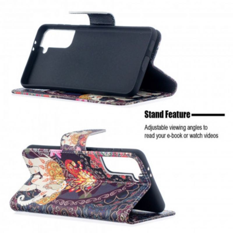 Flip Cover Samsung Galaxy S21 Plus 5G Etnisk Elefantmandala