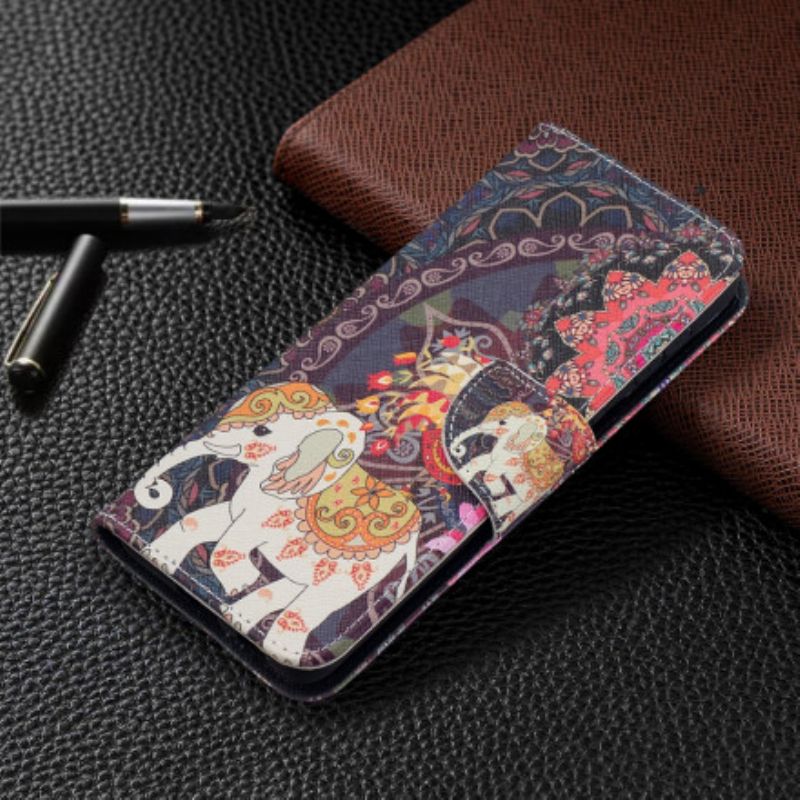 Flip Cover Samsung Galaxy S21 Plus 5G Etnisk Elefantmandala