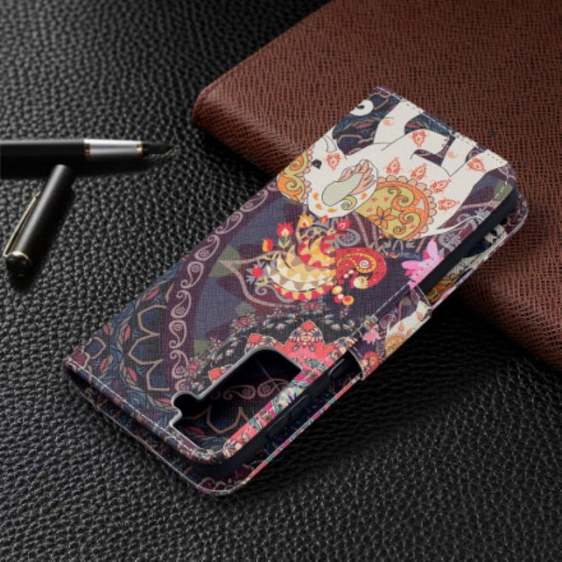 Flip Cover Samsung Galaxy S21 Plus 5G Etnisk Elefantmandala