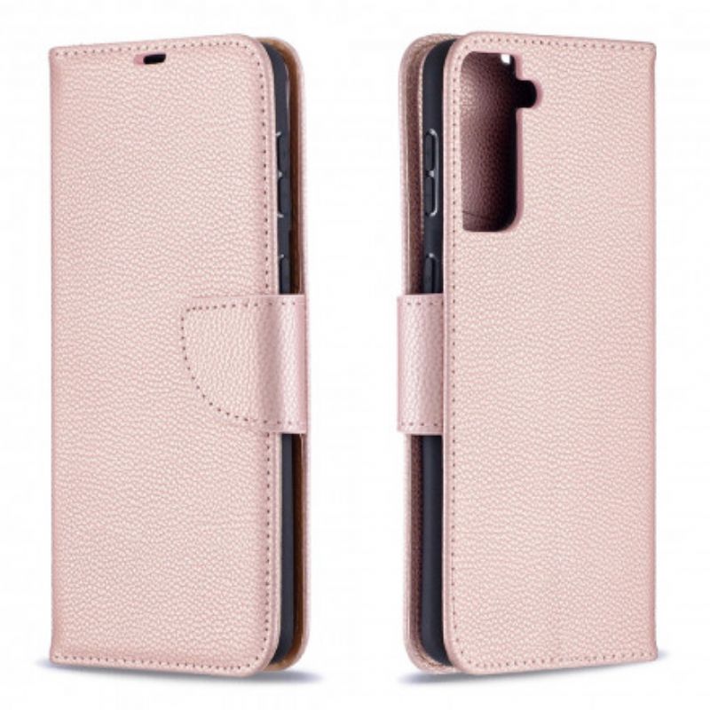 Flip Cover Samsung Galaxy S21 Plus 5G Læder Cover Litchi Flap Skrå