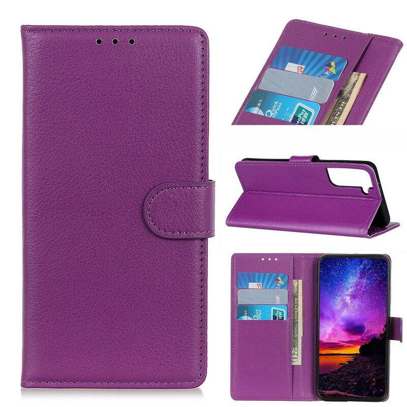 Flip Cover Samsung Galaxy S21 Plus 5G Lichi Tekstur