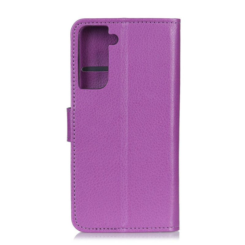 Flip Cover Samsung Galaxy S21 Plus 5G Lichi Tekstur