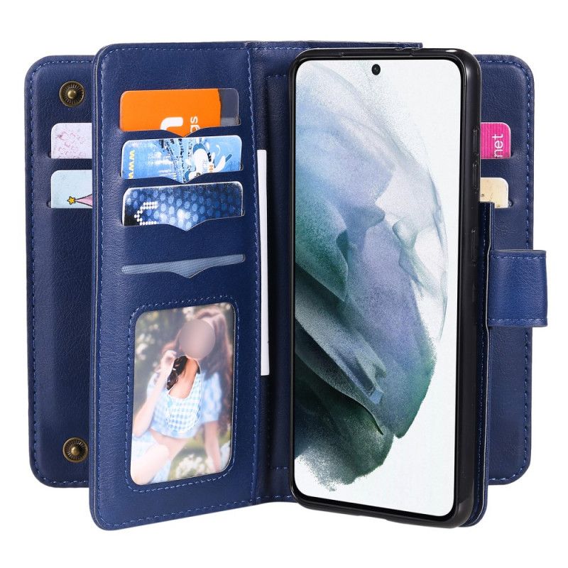 Flip Cover Samsung Galaxy S21 Plus 5G Multi-funktion 10 Kortholder