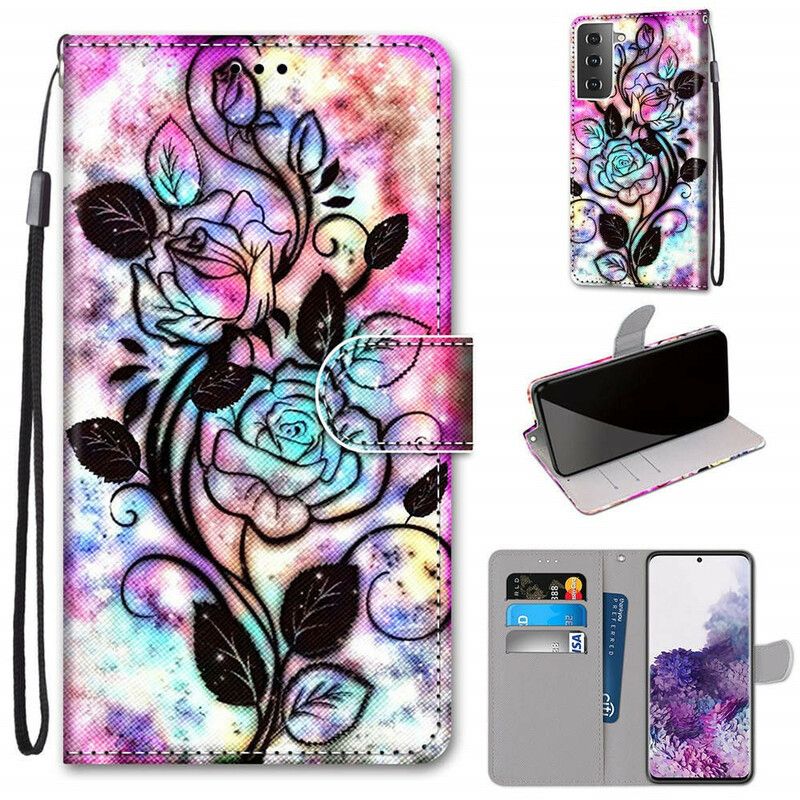 Flip Cover Samsung Galaxy S21 Plus 5G Neonblomster