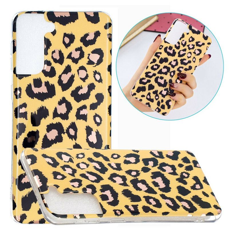 Mobilcover Samsung Galaxy S21 Plus 5G Marmor I Leopardstil