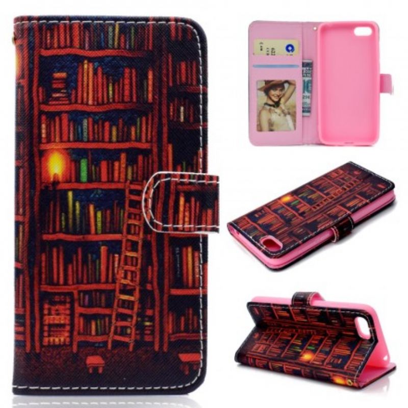 Flip Cover Huawei Y5 2018 Bibliotek