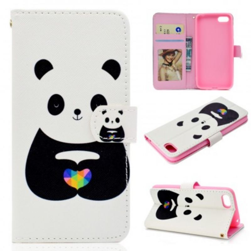 Flip Cover Huawei Y5 2018 Panda Kærlighed