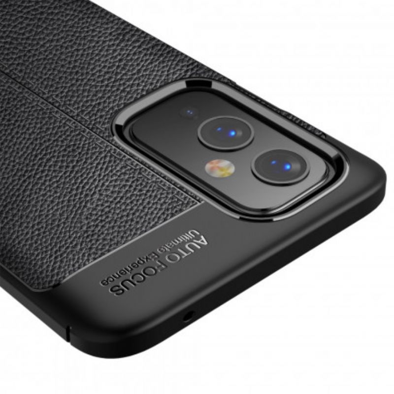 Cover OnePlus 9 Dobbelt Linje Litchi Lædereffekt