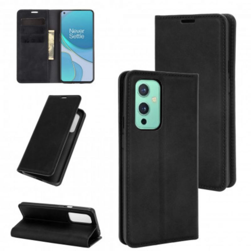 Cover OnePlus 9 Flip Cover Silkeblødt Lædereffekt