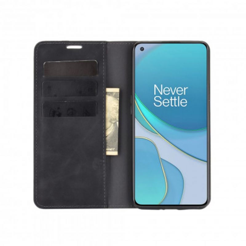 Cover OnePlus 9 Flip Cover Silkeblødt Lædereffekt