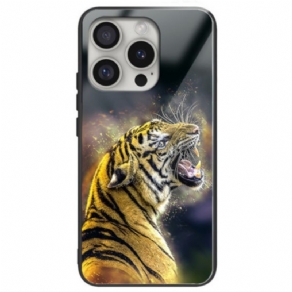 Cover iPhone 16 Pro Brølende Tiger Hærdet Glas