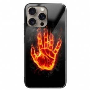 Cover iPhone 16 Pro Hand On Fire Hærdet Glas