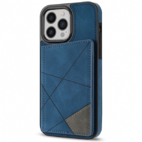 Cover iPhone 16 Pro Kortholder Med Geometrisk Mønster