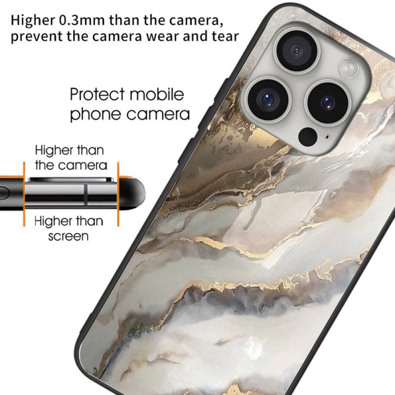 Cover Til iPhone 16 Pro Alkymisk Marmor Hærdet Glas