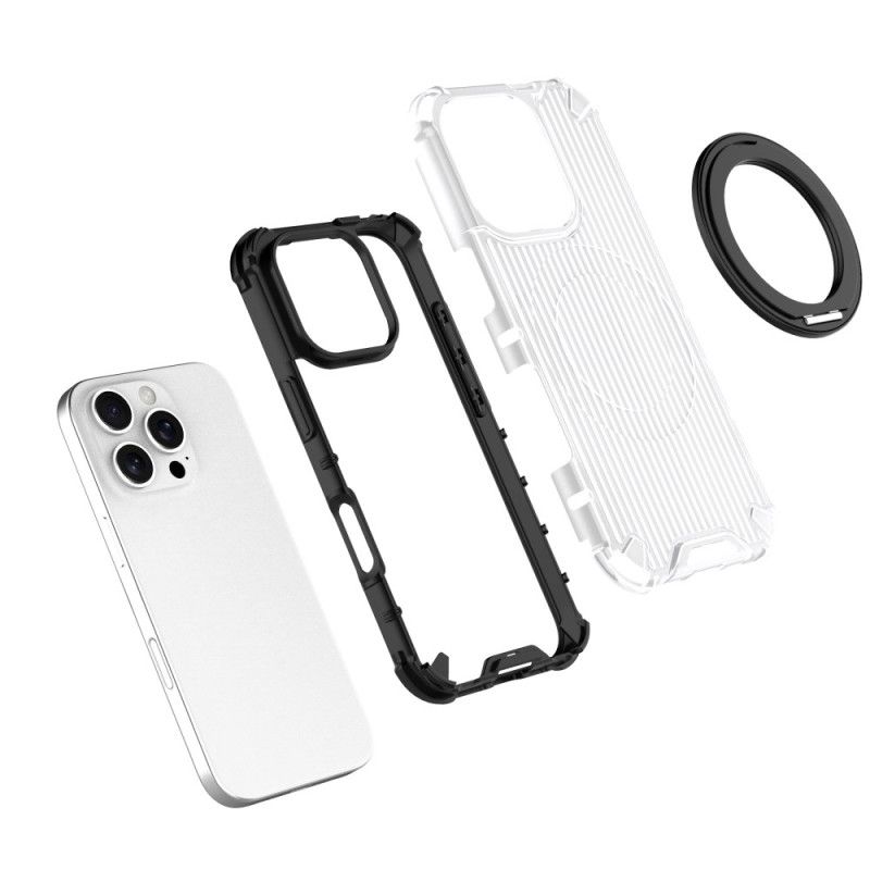 Cover Til iPhone 16 Pro Striber Ring-magnetisk Holder