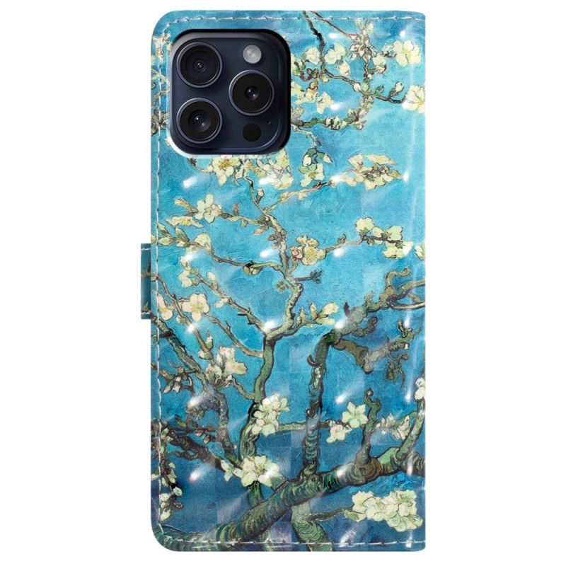 Flip Cover iPhone 16 Pro Blomsterkunst Med Rem