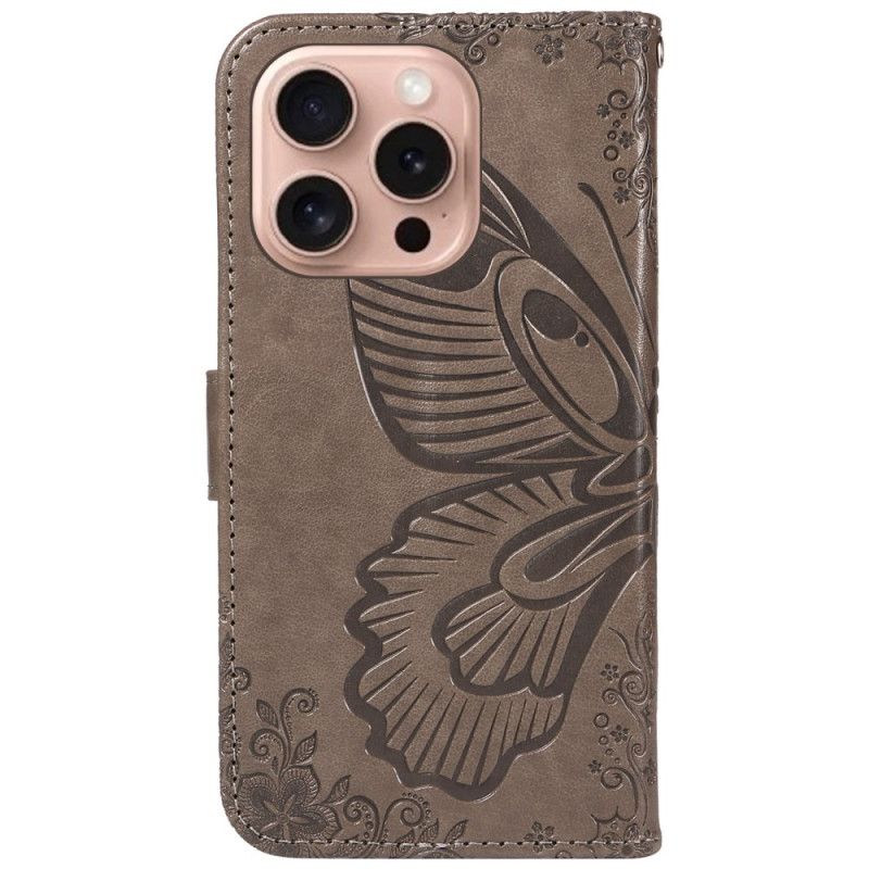 Flip Cover iPhone 16 Pro Grafisk Sommerfugl