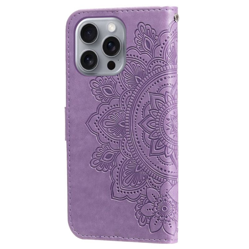 Flip Cover iPhone 16 Pro Mandala Print Med Rem