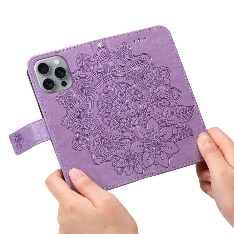 Flip Cover iPhone 16 Pro Mandala Print Med Rem