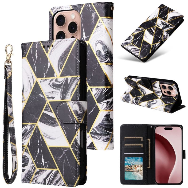 Flip Cover iPhone 16 Pro Marmorrem Design