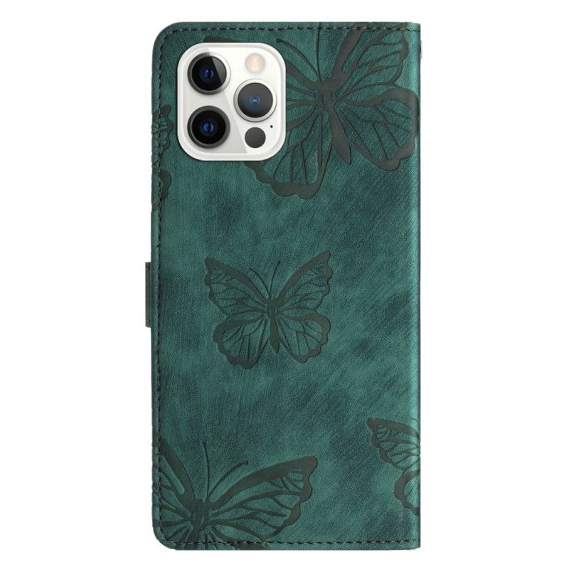 Flip Cover iPhone 16 Pro Sommerfugle Ruskindseffekt