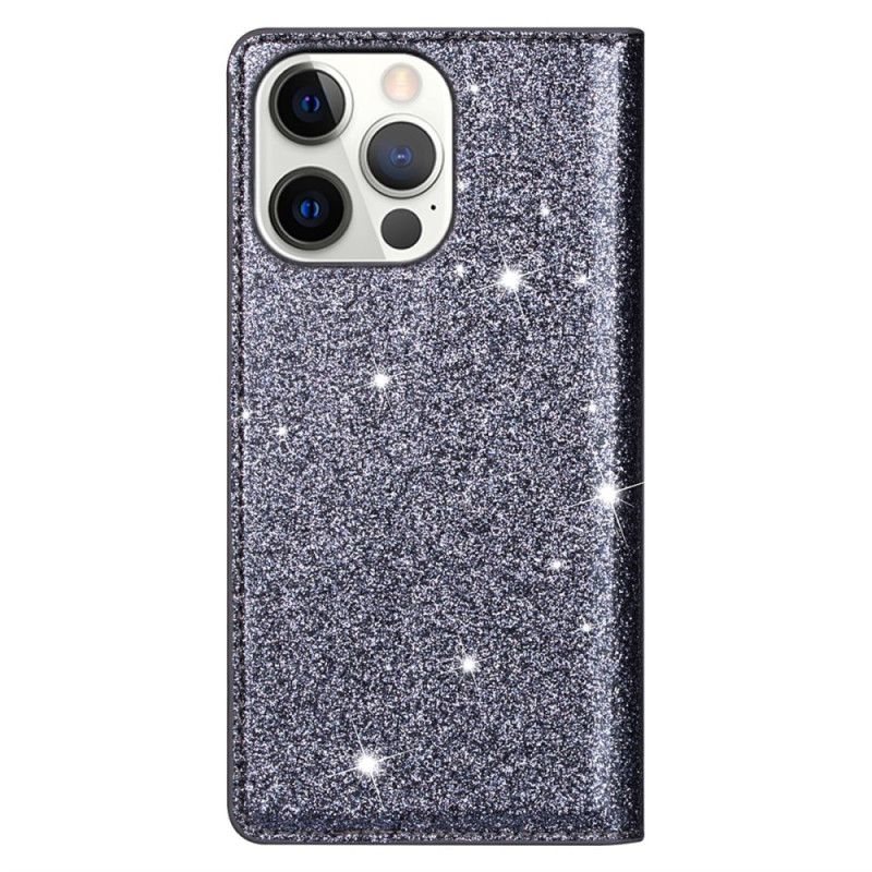 Læder Cover iPhone 16 Pro Glitter