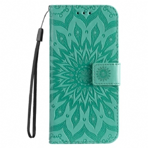 Læder Cover iPhone 16 Pro Telefon Etui Mandala Med Snor