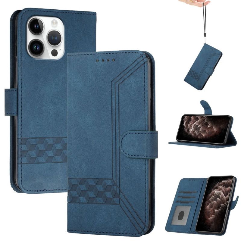 Læder Cover iPhone 16 Pro Telefon Etui Stropliner