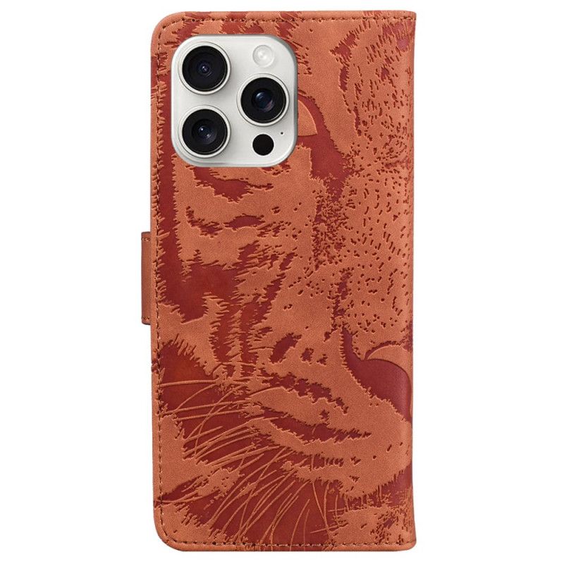 Læder Cover iPhone 16 Pro Tiger Footprint