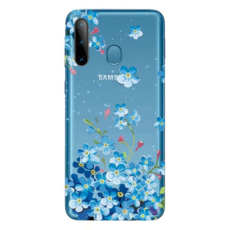 Cover Samsung Galaxy M11 Blå Blomster