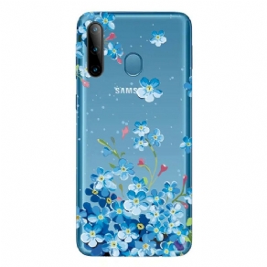 Cover Samsung Galaxy M11 Blå Blomster