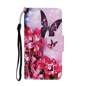 Flip Cover Samsung Galaxy M11 Blomstersommerfugle-rem