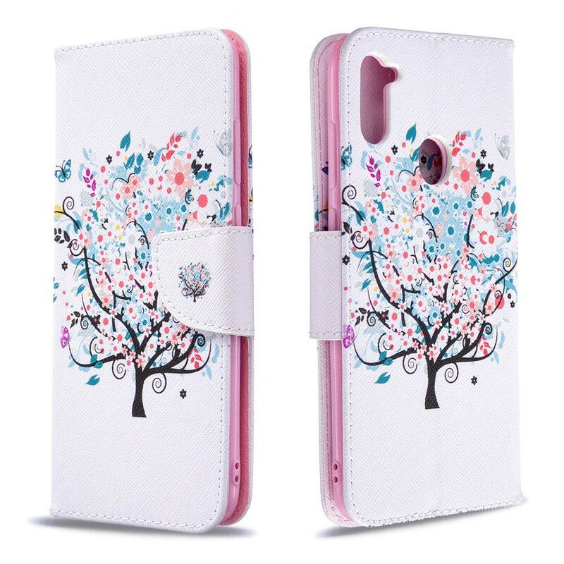 Flip Cover Samsung Galaxy M11 Blomstret Træ