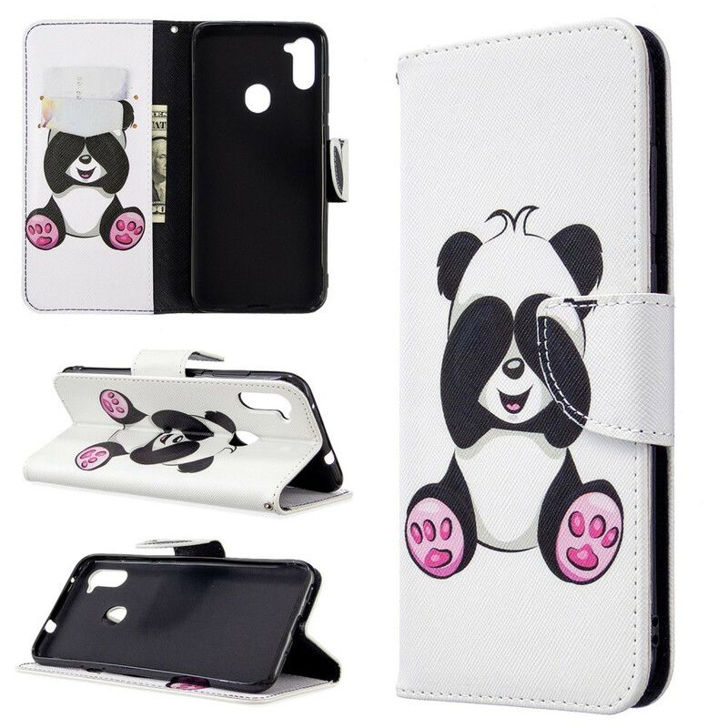 Flip Cover Samsung Galaxy M11 Panda Sjov