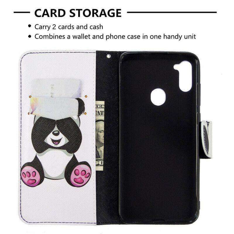 Flip Cover Samsung Galaxy M11 Panda Sjov